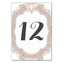Numeração De Mesa Elegante Mehndi Wedding