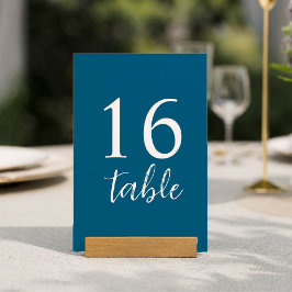 Numeração De Mesa Elegante Minimalista Azul