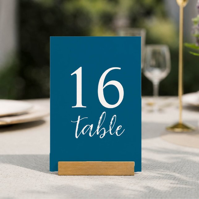 Numeração De Mesa Elegante Minimalista Azul (Criador carregado)