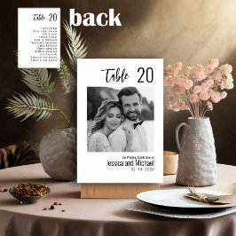 Numeração De Mesa 💍 Elegante minimalista com lista de convidados
