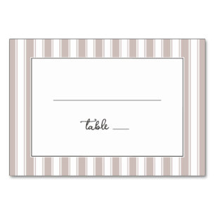 Numeração De Mesa Elegante Minimalista Listrada Bege