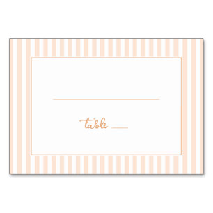 Numeração De Mesa Elegante Minimalista Listrada de Pêssego
