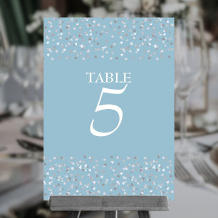 Numeração De Mesa Elegante Moderno Coração de Amor Confete