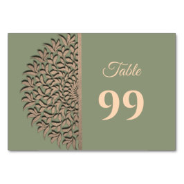 Numeração De Mesa Elegante Moderno Sábio Verde e ouro clássico manda