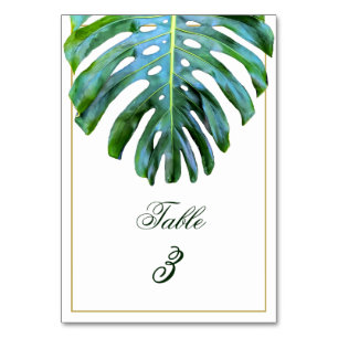 Numeração De Mesa Elegante Monstera Leaf Green Beach