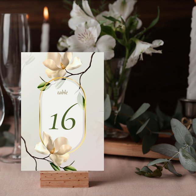 Numeração De Mesa Elegante Oriental Magnolia Número da Mesa Casada (Elegant Oriental Magnolia Wedding Table Number)