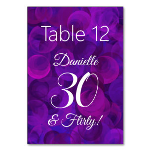 Numeração De Mesa Elegante Purple 30 e Festa de aniversário suja