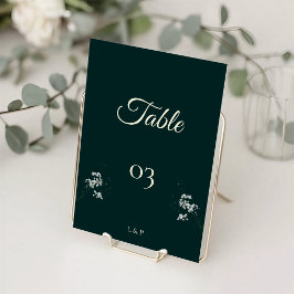 Numeração De Mesa Elegante Respiro de Bebê Verde Esmeralda Casamento