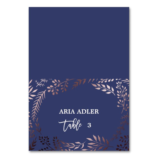 Numeração De Mesa Elegante Rosa Dourado e Marinho Casamento Local de (Frente)