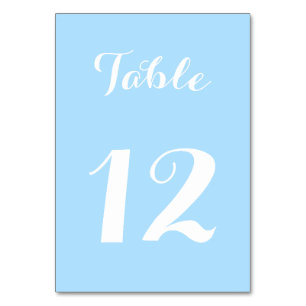 Numeração De Mesa Elegante Roteiro Azul Branco Chique Noiva Festa de