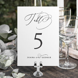 Numeração De Mesa Elegante Roteiro de Casamento Simples