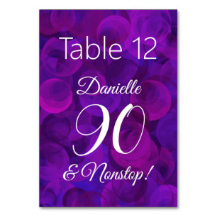 Numeração De Mesa Elegante Roxo 90 e Festa de aniversário Ininterru