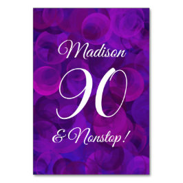 Numeração De Mesa Elegante Roxo 90 e Festa de aniversário Ininterrup