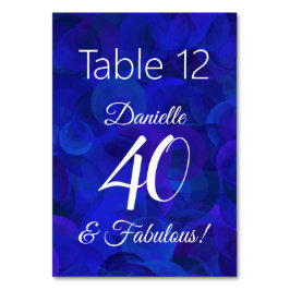Numeração De Mesa Elegante Royal Blue 40 e Festa de aniversário fabu