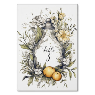 Numeração De Mesa Elegante Rustic Lemon Foliage Table Number