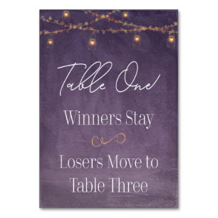 Numeração De Mesa Elegante Rustic Tea Luz Purple Bunco Mesa One