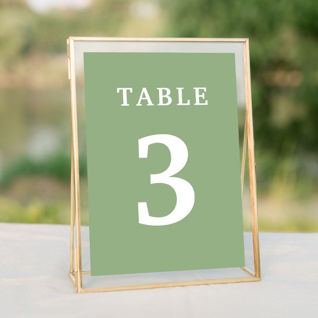 Numeração De Mesa Elegante Sage Green Wedding Table Number (Elegant Sage Green Wedding Table Number
)