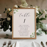 Numeração De Mesa Elegante Sage Greenery Casando Gráfico<br><div class="desc">Cartão de número de tabela de assentos de casamento personalizado,  com design de folhagem verde elegante moderna,  com número de tabela personalizado e nomes.</div>