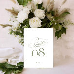 Numeração De Mesa Elegante Sage sobre Casamento de Caligrafia Branca<br><div class="desc">***este design faz parte de uma coleção correspondente*** ______________________ este modelo de design é totalmente editável / personalizável por você o cliente - clique em personalizar outro botão se quiser mover, adicionar, eliminar ou fazer alterações significativas ao design ________________________ ___ *se tiver perguntas sobre DESIGN ou precisar de mais designs...</div>