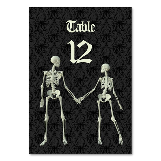 Numeração De Mesa Elegante Skeletons Wedding (Frente)