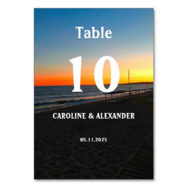 Numeração De Mesa Elegante Summer Ocean Sunset Tropical Beach Hawaii