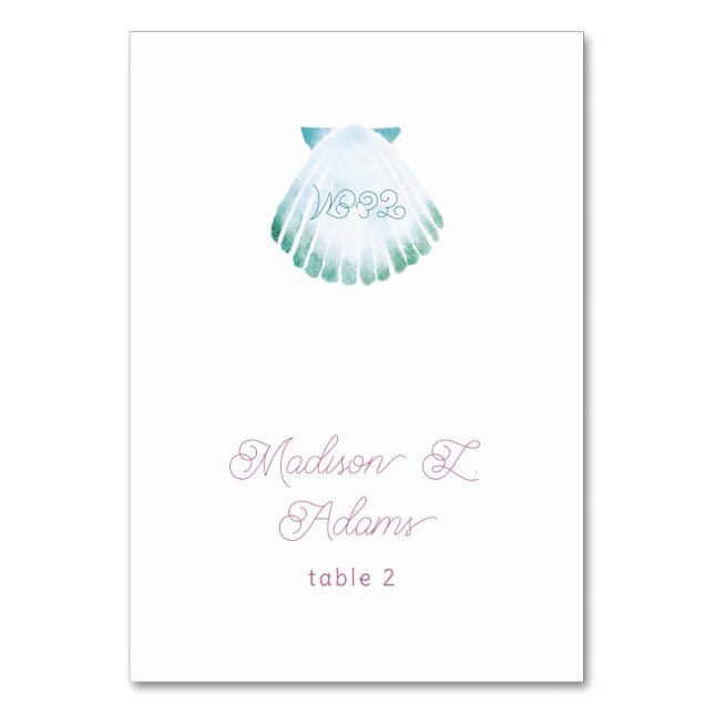 Numeração De Mesa Embaixo do Mar com nome de aquarela química (Frente)