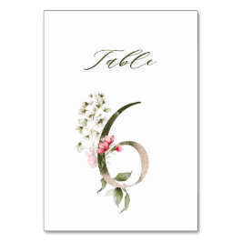 Numeração De Mesa Embalagem Botânica Elegante Número 6,