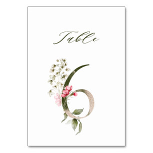 Numeração De Mesa Embalagem Botânica Elegante Número 6,