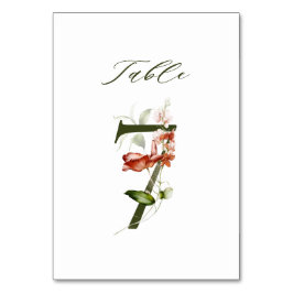 Numeração De Mesa Embalagem Botânica Elegante Número 7,