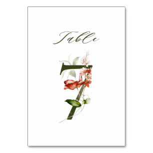 Numeração De Mesa Embalagem Botânica Elegante Número 7,