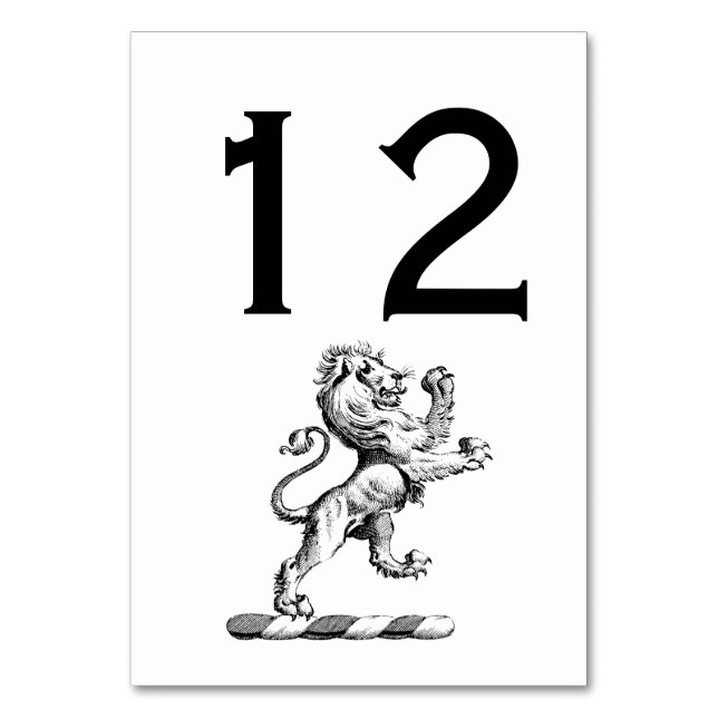 Numeração De Mesa Emblema de Crista com Leão Heráldico em Pé (Frente)