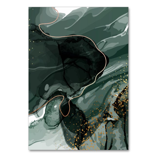 Numeração De Mesa Emerald Green e Dourado Marble, Fundo Marble (Frente)