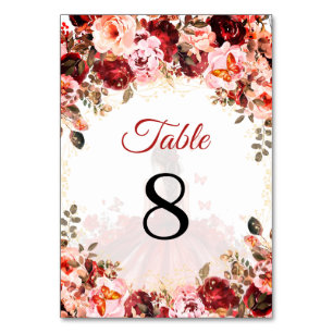 Numeração De Mesa Encantada, Dourada princesa Quinceañera