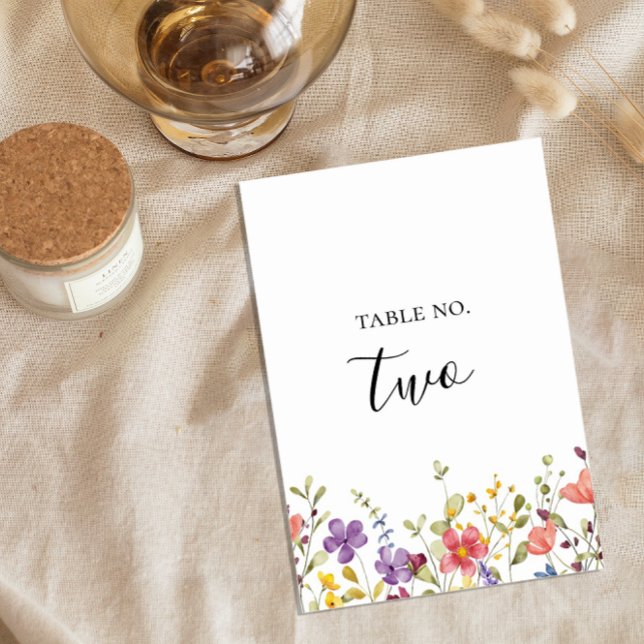 Numeração De Mesa Encanto Colorido Flor Silvestre Casamento (Criador carregado)