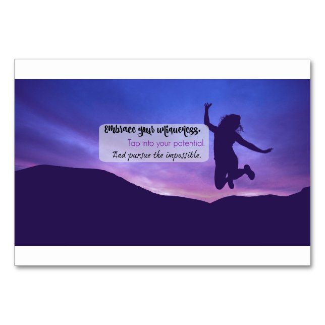 Numeração De Mesa Encorajar Lembrete para Meninas Adolescentes (Frente)