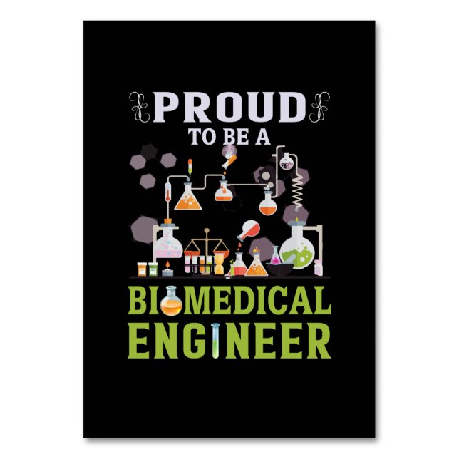 Numeração De Mesa Engenheiro Orgulhoso De Ser Engenheiro Biomédico (Frente)