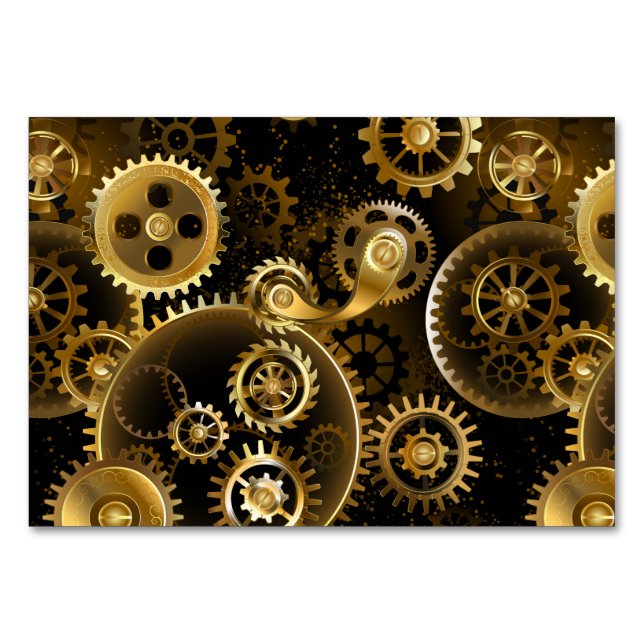 Numeração De Mesa Engrenagens de latão Steampunk perfeitas (Frente)