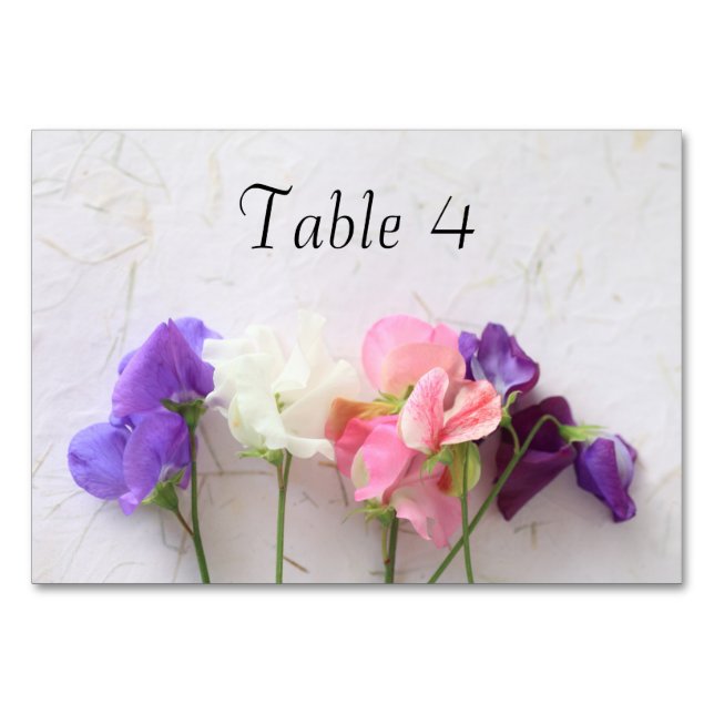 Numeração De Mesa Ervilhas doces frescas (Frente)