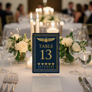 Numeração De Mesa Escaravelho Egípcio & Lótus – Editável