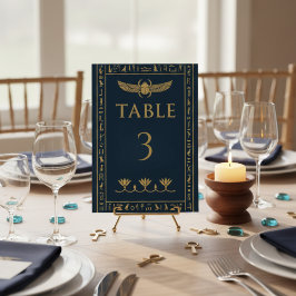 Numeração De Mesa Escaravelho Egípcio & Lótus – Editável