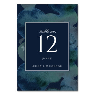 Numeração De Mesa Esmeralda Abstrata Aquarela Marinha Moderna