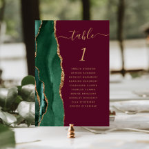 Esmeralda Verde Dourado Ágata Burgundy Casamento