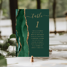 Numeração De Mesa Esmeralda Verde Ouro Ágata Casamento