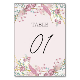 Numeração De Mesa Estilo Boho Rosa