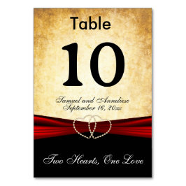 Numeração De Mesa Estilo de Grunge Elegante com Faixa Vermelha