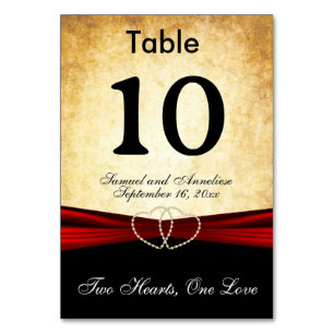 Numeração De Mesa Estilo de Grunge Elegante com Faixa Vermelha