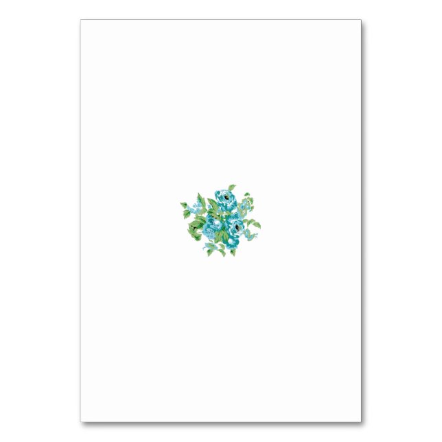 Numeração De Mesa Estilo Decorativo, Mint Cream, Fountain Blue, Teal (Frente)