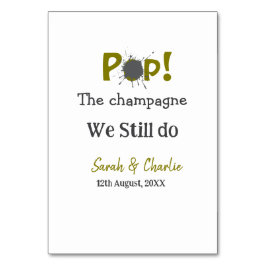 Numeração De Mesa Estourar o champanhe ainda fazemos casal cinza dou