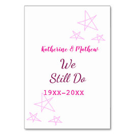 Numeração De Mesa Estrelas cor-de-rosa Aniversário da renovação do V