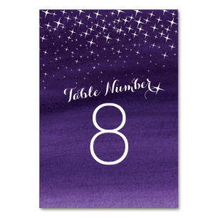 Numeração De Mesa Estrelas pintadas céu roxo Números de mesas de cas